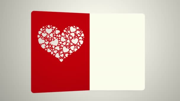 Lettre animée qui s'ouvre avec une couverture de thème Valentin, séquence idéale pour la Saint Valentin pour les couples amoureux — Video