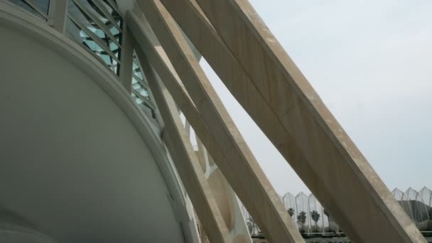 Details der Architektur der Stadt der Wissenschaft und Kunst in Valencia, Spanien — Stockvideo