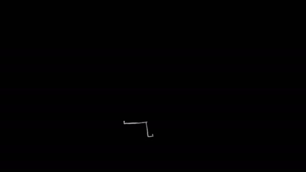 Animiertes Bitcoin-Symbol, Kreidestrich auf schwarzem Hintergrund, ideal für Compositing, Verwendung als Maske, ideal für Daten, Wirtschaft, Finanzen und Internet — Stockvideo
