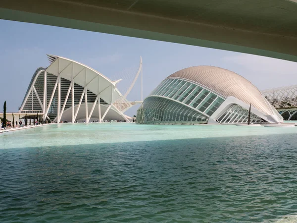 Framifrån av den fantastiska staden av vetenskap och konst av Valencia, Spanien — Stockfoto