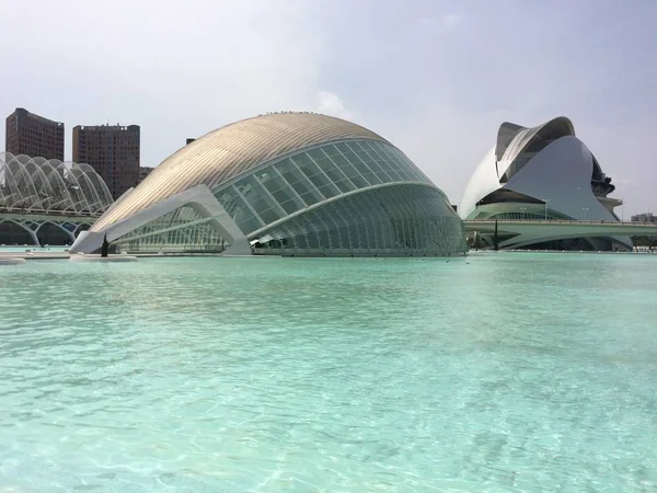 Framifrån av den fantastiska staden av vetenskap och konst av Valencia, Spanien — Stockfoto