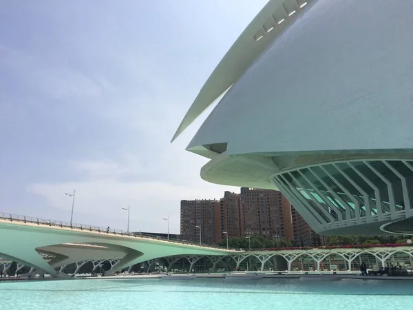 Framifrån av den fantastiska staden av vetenskap och konst av Valencia, Spanien — Stockfoto