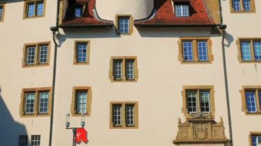 Almanya Baden-Wuerttemberg Stuttgart Schiller-yer eski başbakanlık Schiller-anıt sokak-kafe yer binaları