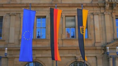 Almanya Baden-Wuerttemberg Stuttgart Schiller-yer eski başbakanlık Schiller-anıt sokak-kafe yer binaları