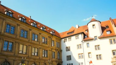 Almanya Baden-Wuerttemberg Stuttgart Schiller-yer eski başbakanlık Schiller-anıt sokak-kafe yer binaları