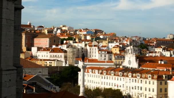 Vista da Santa Justa em Lisboa, Portugal — Vídeo de Stock