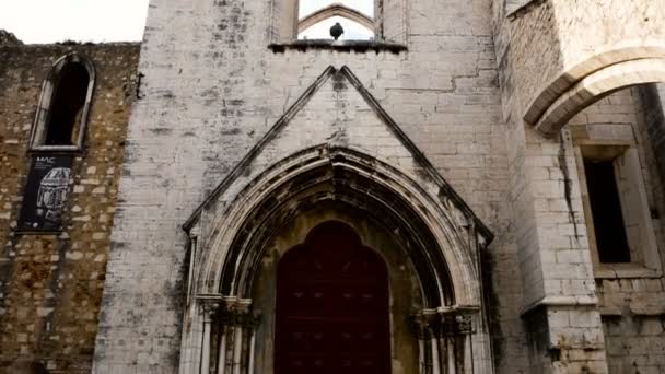 Fachada del Convento do Carmo Lisboa — Vídeos de Stock