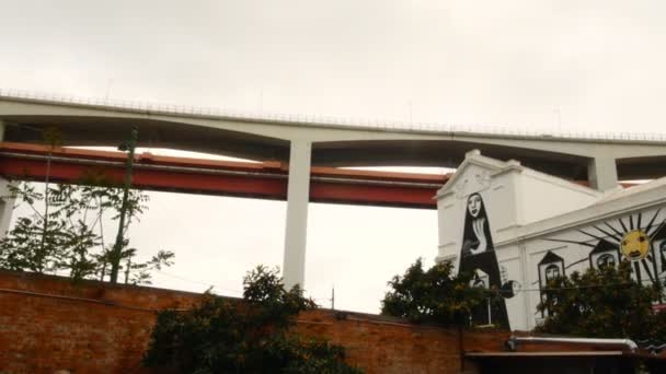 Sightseeing tour in the famous shopping area, LX Factory in Lisbon — Stock Video