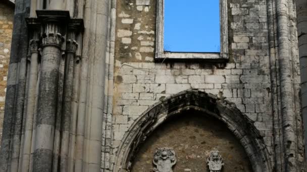 Жіночий монастир Богоматері гори Кармел, Convento Do Carmo в Лісабоні — стокове відео