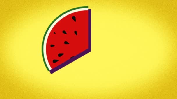 Vzorek kreslené meloun, reprezentace za letní prázdniny — Stock video