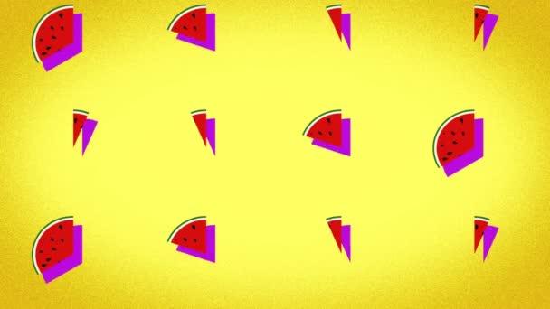 Muster einer gezeichneten Wassermelone, Darstellung für die Sommerferien — Stockvideo
