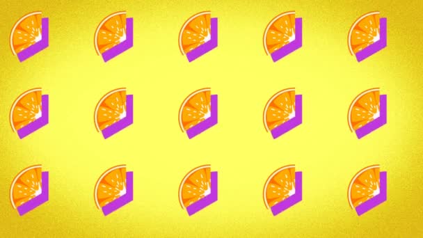 Κινούμενο μοτίβο ενός πορτοκαλί ιδανικού για την αναπαράσταση του καλοκαιριού, του καλοκαιριού φρούτων — Αρχείο Βίντεο