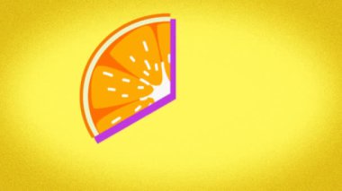 yaz, yaz meyve temsil etmek için bir portakal ideal animasyonlu desen