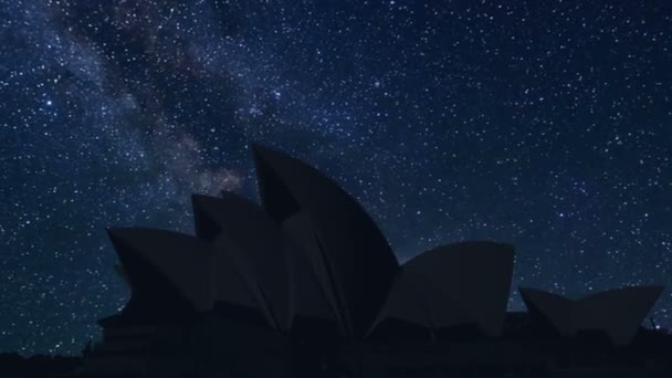 Gecenin zaman atlamalı Sydney Opera, Avustralya — Stok video