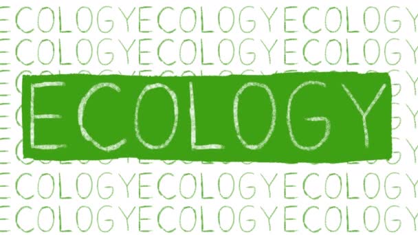 Animation Logo mit Ökologie Schrift mit Ökologie Thema Hintergrund — Stockvideo