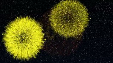 havai fişek patlama ile mutlu yeni yıl yazma, 4 k görüntüleri yeni yıl için ideal