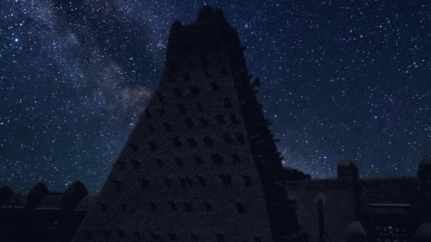 Time lapse with stars, Timbuktu Mali, Africa — Stock Video