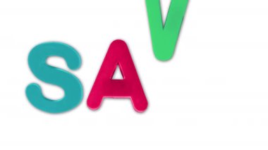 plastik harfler, çocukluk ve yetişkin tema ile animasyonlu yazılı kaydetmek