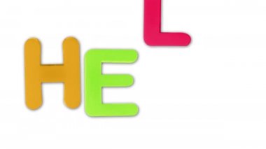 plastik harfler, çocukluk ve yetişkin tema ile animasyonlu yazılı yardım