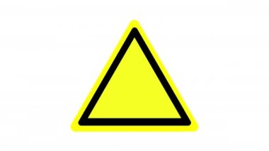 Lazer ışını uyarı sembolü, animasyon, özel efektler ve post-prodüksiyon için ideal görüntü