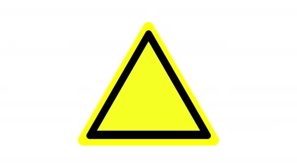 Warning symbol of a dangerous point, animated, footage ideal for special effects and post-production — Stock Video