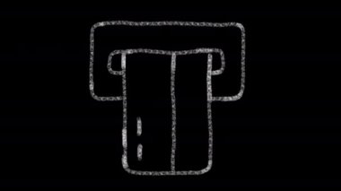 Tahtaya çizim biçimi ile tasarlanmış ATM kartı simgesi, birleştirme ve hareketlendirme için ideal canlandırılmış görüntü