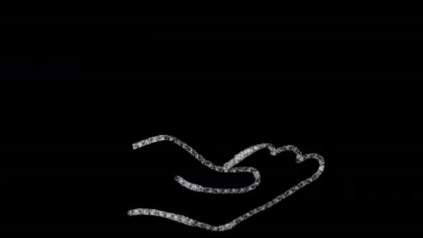 Hand- und Münzsymbol mit Zeichenstil auf Kreidetafel, animiertes Filmmaterial ideal für Kompositionen und Bewegungsgrafiken — Stockvideo