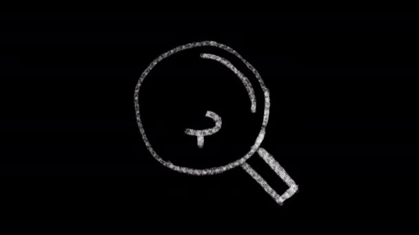 Lens icon with dollar symbol drawn with drawing style on chalkboard, animated footage ideal for compositing and motiongrafics — Stock Video