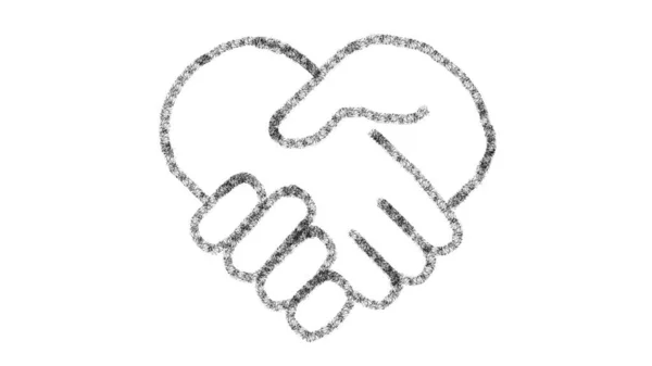 Εικονίδιο χεριού σε σχήμα καρδιάς σχεδιασμένο με στυλ σχεδίασης σε μαυροπίνακα, κινούμενο υλικό ιδανικό για σύνθεση και motiongrafics Εικόνα Αρχείου
