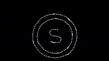 Saat ve para simgesi karatahtaya çizim biçimi ile çizilmiş, birleştirme ve hareket grafikleri için ideal animasyon görüntüleri