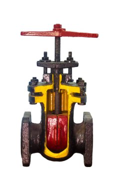Su ve diğer boru hattı sistemleri için vananın teknik bölümü kırpma yolu ile izole edilmiş.