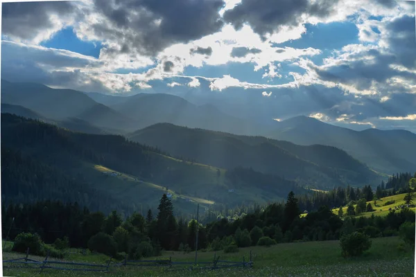Mountain Summer Valley Rays Sun — Stock Photo, Image