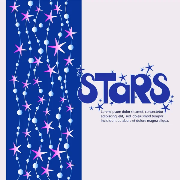 Estrellas Cartel Con Adorno Inscripción Stars Diseño Con Espacio Para — Vector de stock