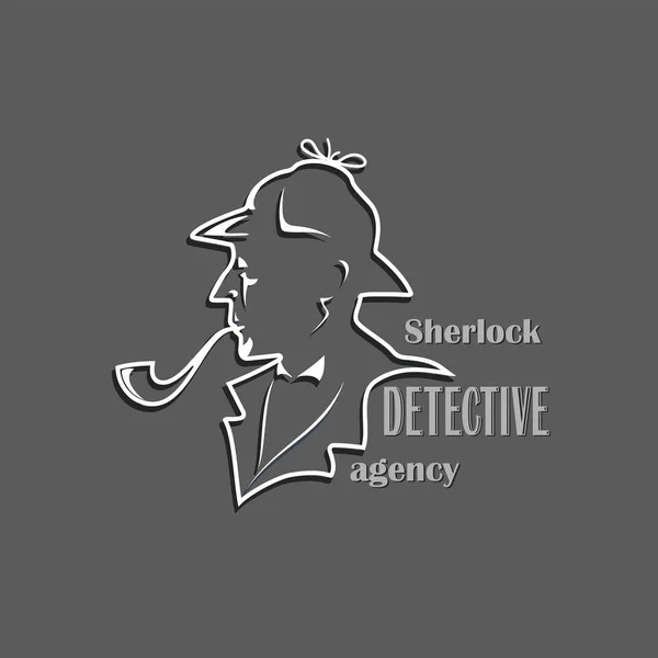 Sherlock. Dedektiflik Bürosu. Siluet metin ile kesmek. 