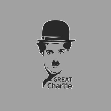 Great Charlie. Image stencil on a gray background. Design for printing on paper, textiles or design of a thematic poster, brochures, leaflets. clipart