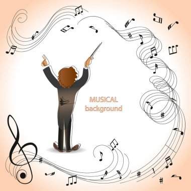 Orkestra şefi. Magic müzik. Reklam kitapçıklar, illüstrasyonlar, konser programları, Duyurular konuşma dergiler, Gazeteler, Web sitelerinin tasarımı için bileşimi.