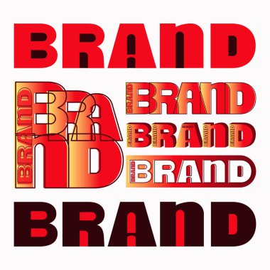 Marka. Tipografi yazı. Şık yazıtlar. Açık renkli. Marka şirket kavramı. Tema marka iş için word marka şık tasarım