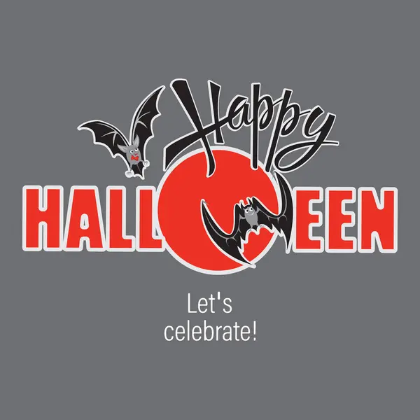Zaproszenie Wakacje Nietoperzy Wesołego Halloween Świętujmy Wiadomości Uroczysty Banner Plakat — Wektor stockowy