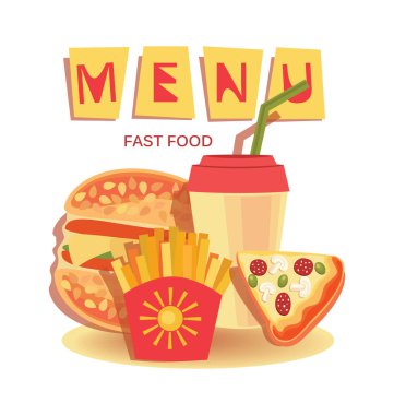 Fast food menü afişleri. Ayarlamak. 