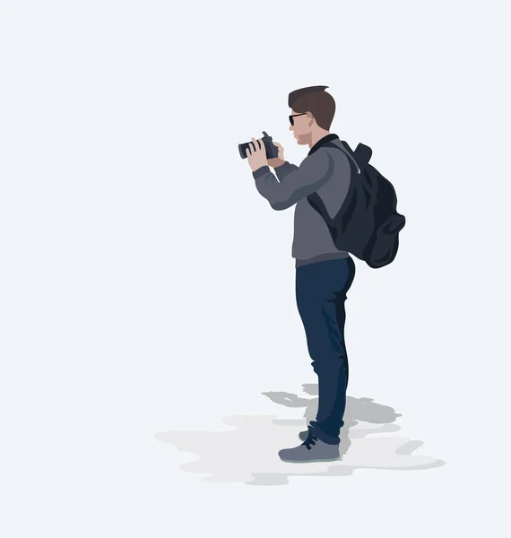 Photographer. Illustration of a character isolated on a light background. — Stock Vector