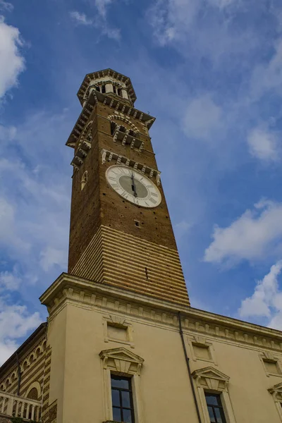 Lamberti Kulesi Orta Çağ Güzel Bir Kulesi Eski Tarihi Verona — Stok fotoğraf
