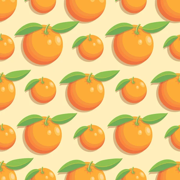 Orange pattern. Vector citrus background. Flat style. Design for textiles, packaging materials — Stock Vector