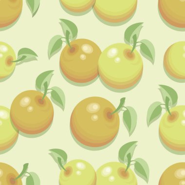 Elma deseni. Vektör elma arkaplanı. Düz stil. Tekstil ve ambalaj malzemeleri için tasarım. 