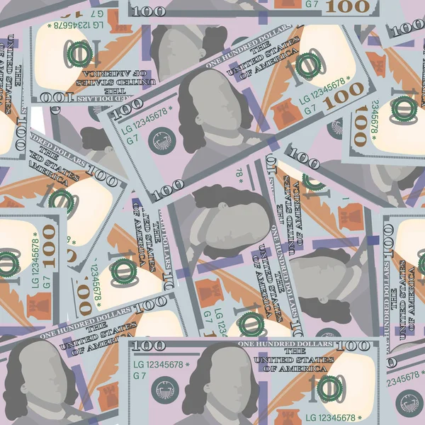 Banknoty Studolarowe Wzór Dolara Amerykański Znak Pieniężny Koncepcja Biznesu Obroty — Wektor stockowy