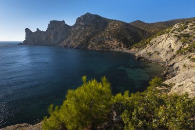 Blue Bay ve Karaul-Oba dağ tepe yeni ışık Resort, Crimea muhteşem manzarası