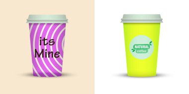 Yaratıcı tasarım için kahve bardakları götürün.