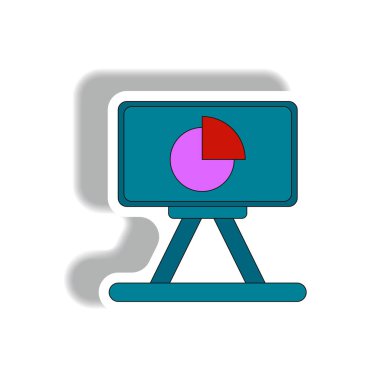 office yönetim kurulu iş pasta grafiği vektör çizim kağıt etiket tarzı içinde gemide istatistik raporu