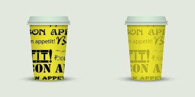 açık renkli yaratıcı kahve kupaları şablonu 