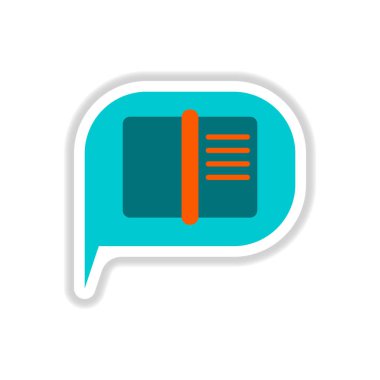 Vektör çizim kağıt etiket stili kitap talk bulut