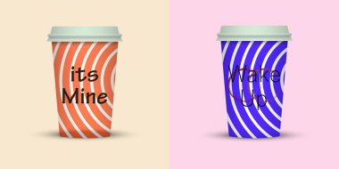 Yaratıcı tasarım için kahve bardakları götürün.